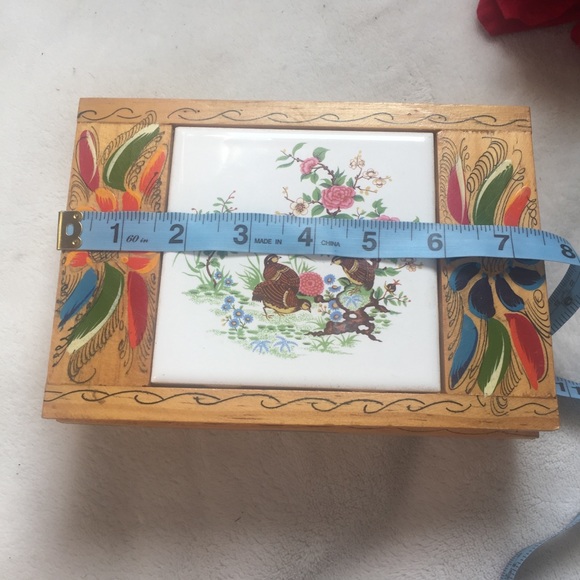 Vintage Decorated Wooden Trinket Jewelry B… - Picture 6 of 10